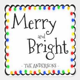 Merry and Bright Square Sticker