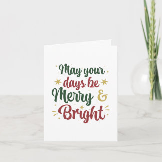 Merry and Bright Stationary - Blank Inside Note Card