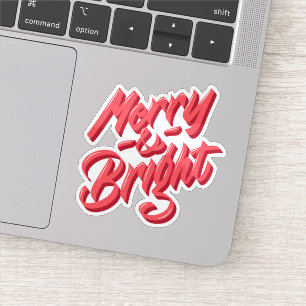 Merry and bright sticker 