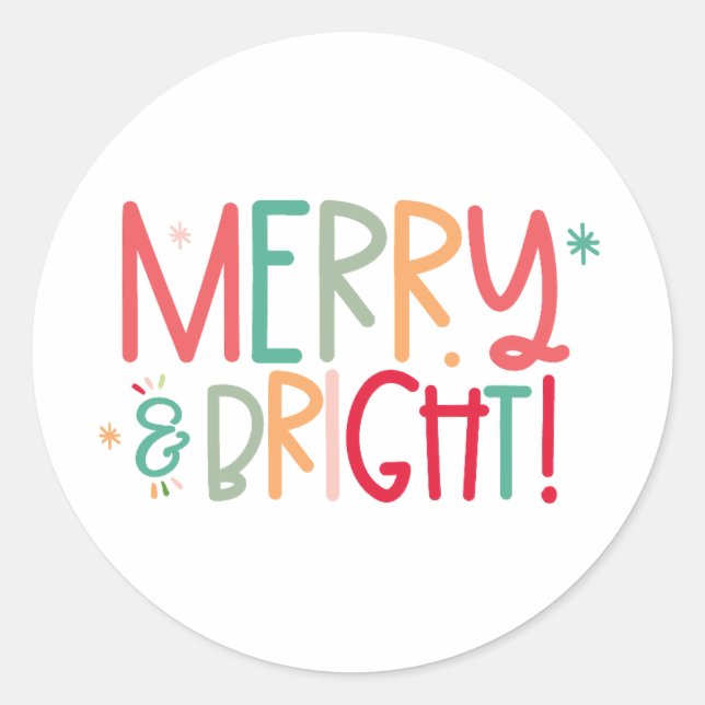 Merry and Bright Sticker (Front)