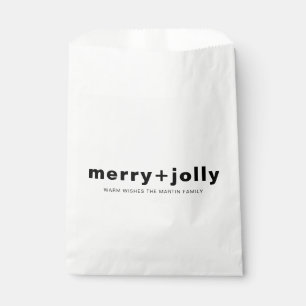 Merry and Bright Stylish Dark Green Christmas Favour Bags