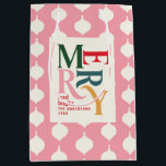 Merry and bright vintage colourful Christmas Medium Gift Bag<br><div class="desc">Merry and bright vintage colourful Christmas holiday gift bag. Add a fun,  bright customised feel to your holiday season.</div>