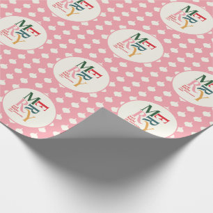 Merry and bright vintage colourful Christmas Wrapping Paper