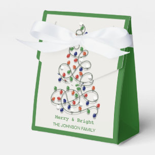Merry and Bright Vintage Lights Graphic Favour Box