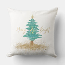 "Merry and Bright" Watercolor Christmas Tree 