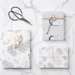 Merry and Bright with Mistletoe  Wrapping Paper Sheet