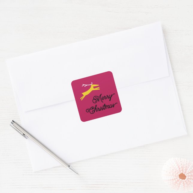 MERRY AND DEER CHRISTMAS envelope seals (Envelope)