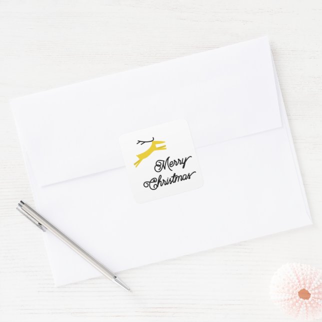 MERRY AND DEER CHRISTMAS envelope seals (Envelope)