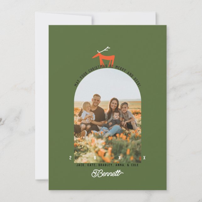 MERRY AND DEER CHRISTMAS INVITATION (Front)