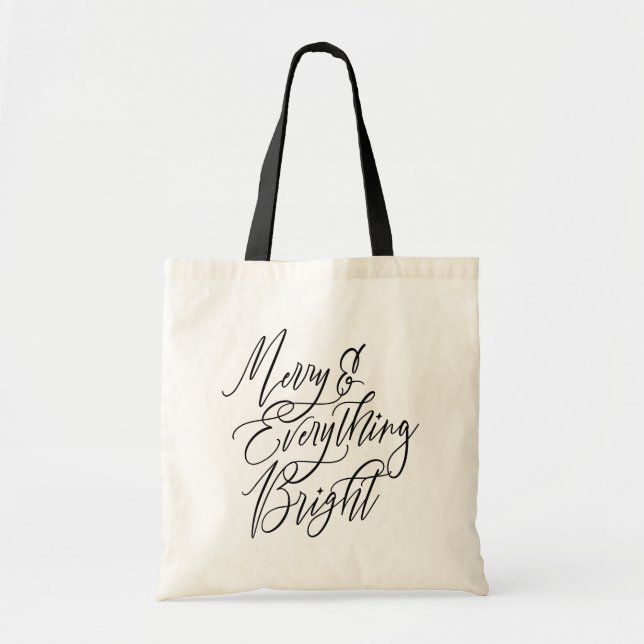 Merry and Everything Bright Christmas Tote Bag (Front)