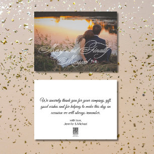 merry and finally married newlyweds photo stylish holiday card