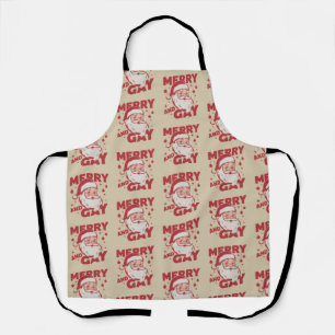 Merry And Gay Santa Lgbtq Xmas Ho Ho Homo Vintage Apron