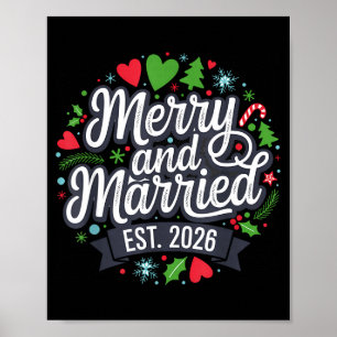 Merry And Married 2026 - Matching Couple Christmas Poster