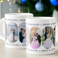 Merry and Married 6 Photo Rounded Lozenge Shape