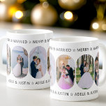 Merry and Married 6 Rounded Lozenge Photo Coffee Mug<br><div class="desc">Merry and Married photo mug for newlyweds or lifelong couples. The design features 6 photos and fully editable wording for you to personalise however you wish. Your photos are displayed in 16:9 portrait format and the photo template will automatically display them in a pill-shaped, rounded lozenge shape. Please browse my...</div>