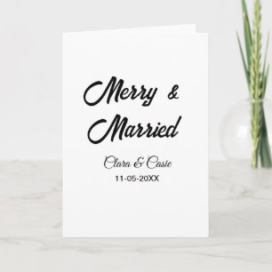 Merry and married add couple Name date holidayChr Card