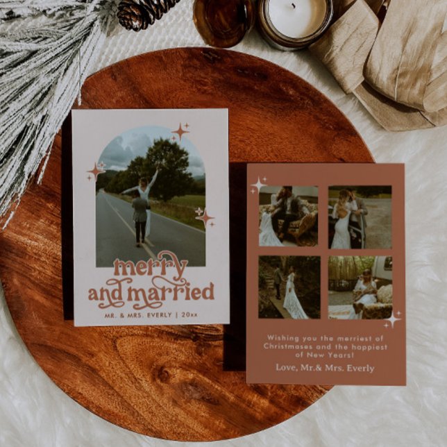 Merry And Married Boho Christmas Card (Creator Uploaded)