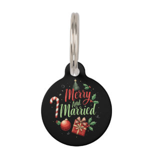 Merry and Married Celebrating Your First Christmas Pet Tag