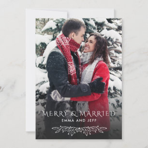 Merry And Married Christmas Holiday Photo Card
