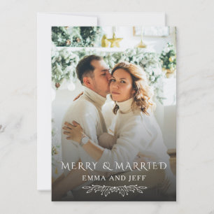 Merry And Married Christmas Holiday Photo Card