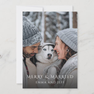 Merry And Married Christmas Holiday Photo Card