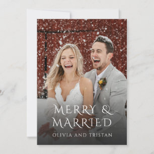 Merry And Married Christmas Holiday Photo Card