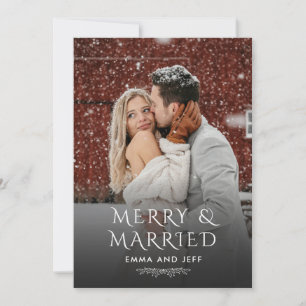 Merry And Married Christmas Holiday Photo Card
