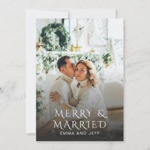 Merry And Married Christmas Holiday Photo Card