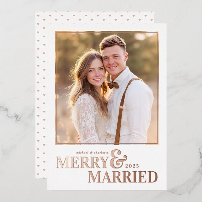 Merry and Married Christmas Photo Card (Front/Back)