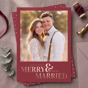 Merry and Married Christmas Photo Foil - Red