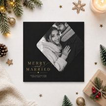 Merry and Married Diamond Photo Newlywed Christmas