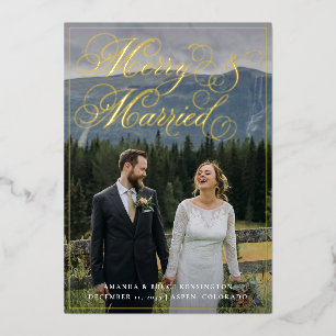 Merry and Married Elegant Photo Christmas Wedding