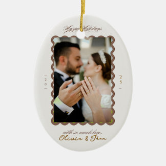 Merry and married first christmas ceramic tree decoration