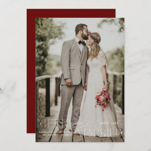 Merry and Married First Christmas Newlywed Photo Holiday Card