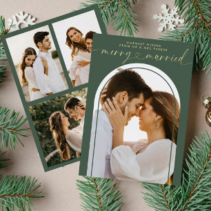 Merry and Married Heart Script Christmas Photo