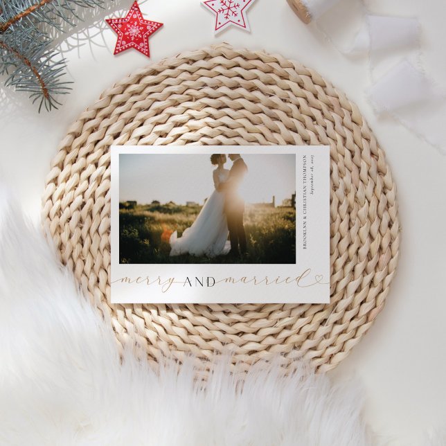 Merry and Married Holiday Photo Card (Creator Uploaded)