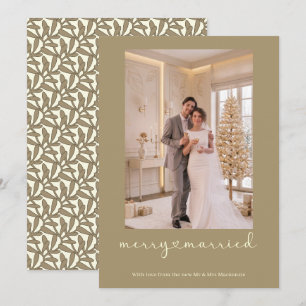 Merry and Married Newly Wed Personalised Photo Holiday Card
