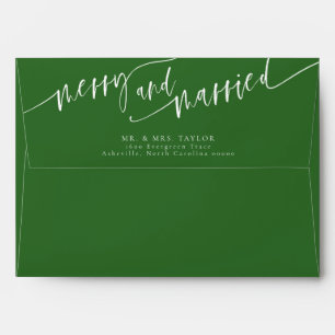 Merry And Married Newlywed Christmas Envelope