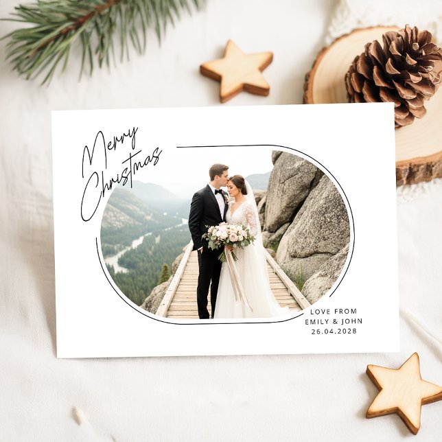 Merry And Married Newlywed Couple Photo Christmas Holiday Card (Creator Uploaded)
