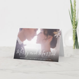 Merry and Married Newlywed Elegant Holiday Card