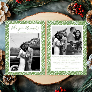 Merry and Married Newlywed Script Christmas Holiday Card