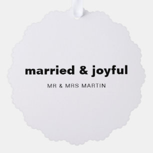 Merry and Married Newlyweds First Christmas Design Tree Decoration Card