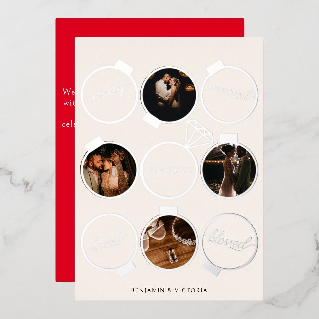 Merry and Married Ornaments Multiple Photo (Front/Back)