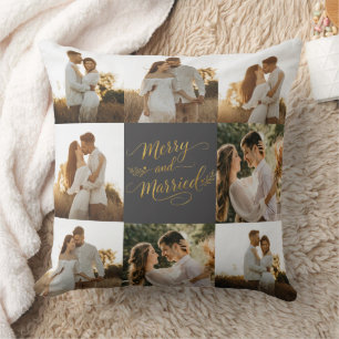 Merry and Married Personalized Wedding Christmas Cushion