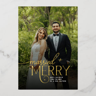 Merry and Married Photo Newlyweds Christmas