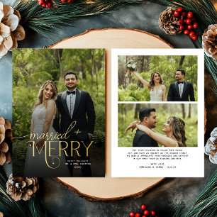 Merry and Married Photo Newlyweds Christmas