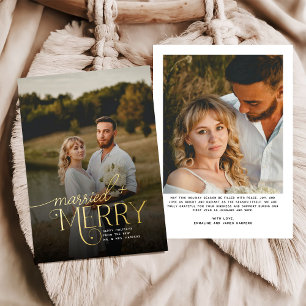 Merry and Married Photo Newlyweds Christmas