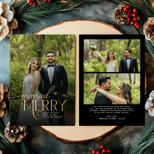 Merry and Married Photo Newlyweds Christmas