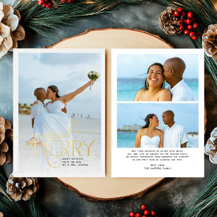Merry and Married Photo Newlyweds Christmas