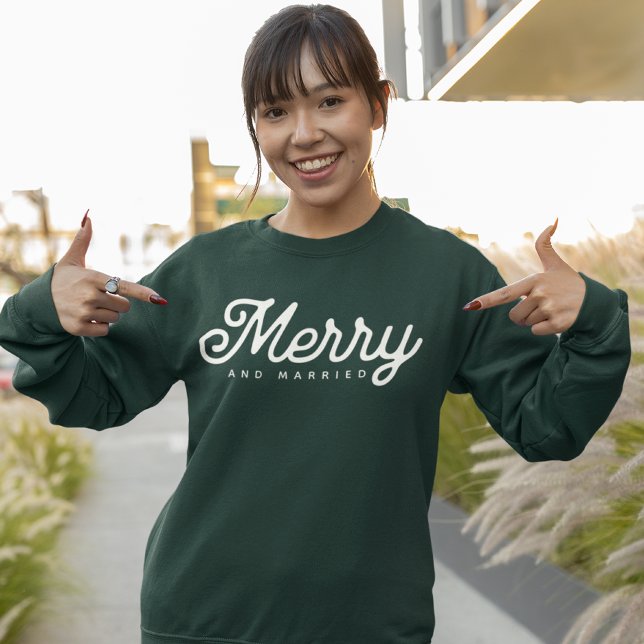 Merry and Married Script Custom Sweatshirt (Creator Uploaded)